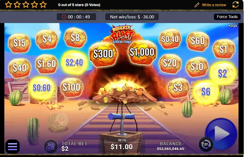 Bonanza Blast Ultra Tap